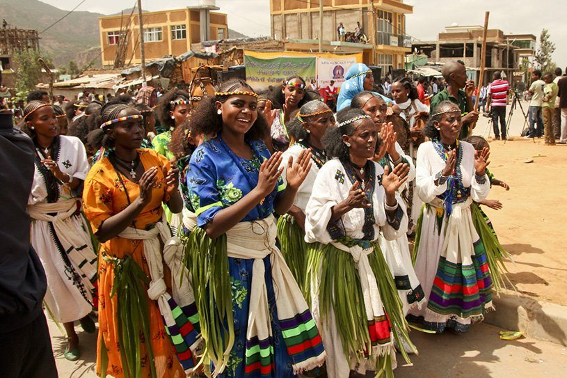 The Ashenda festival of the Ethiopians where girls parade their beauty to get suitors