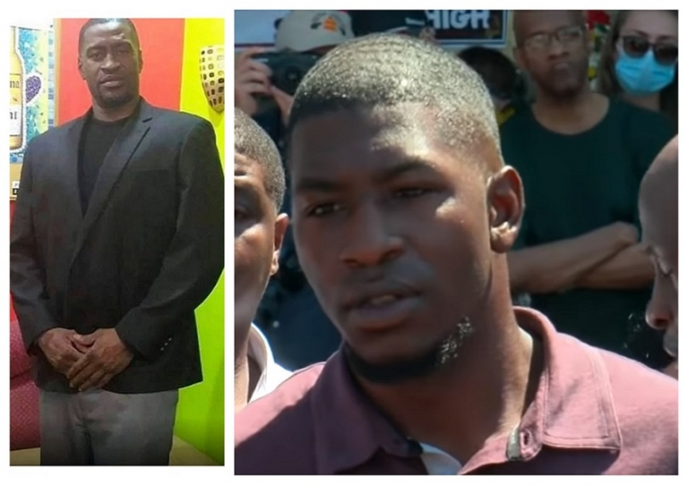 Floyd’s son visits site where dad was killed 'We want justice