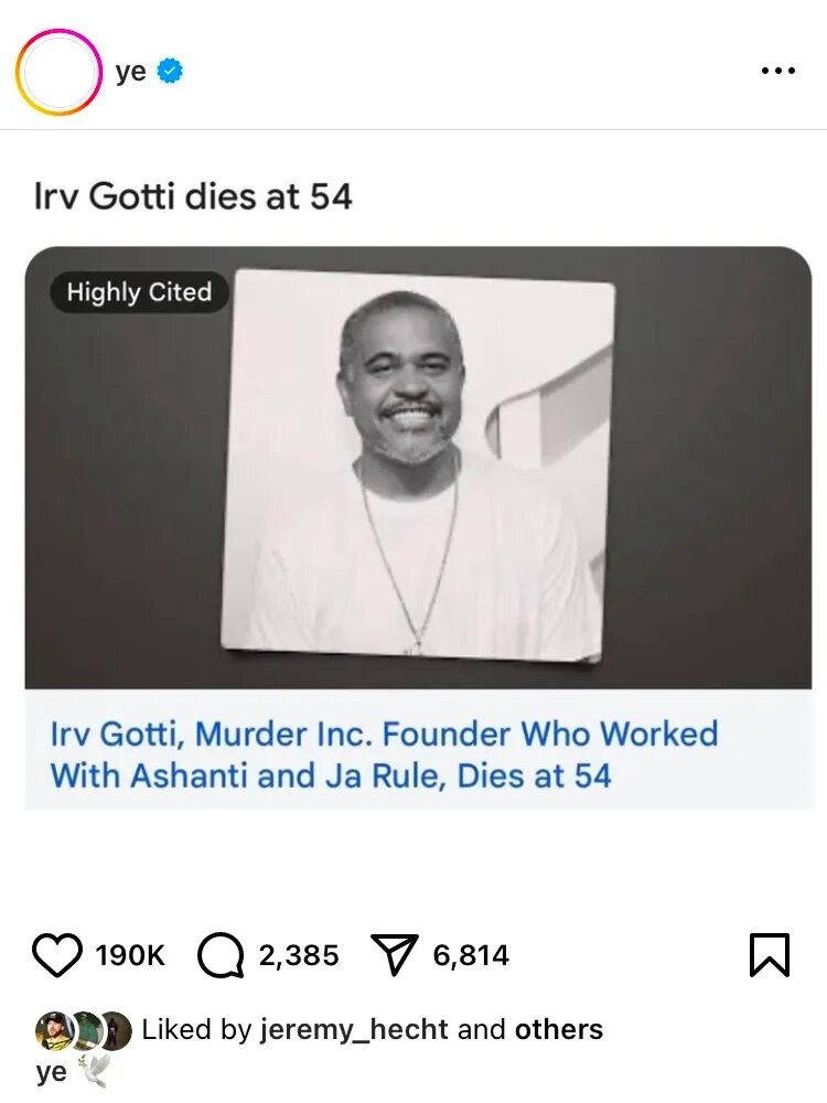 Ja Rule, Kanye West, Fat Joe, others pay tribute to Irv Gotti after his demise at 54