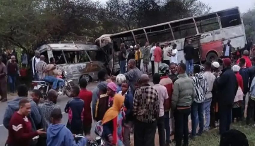 Fiery bus collision in Tanzania kills 37, sparks national mourning
