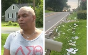 Virginia grandmother stops to collect trail of discarded mail, including checks