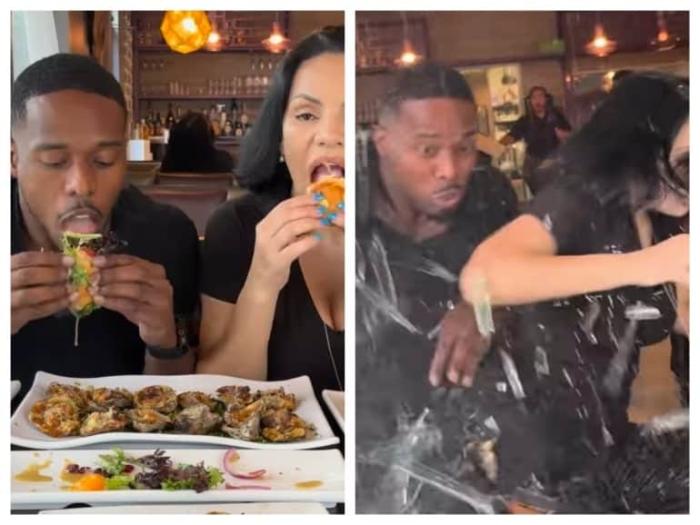 Car plows into two food influencers in a restaurant while they were ...