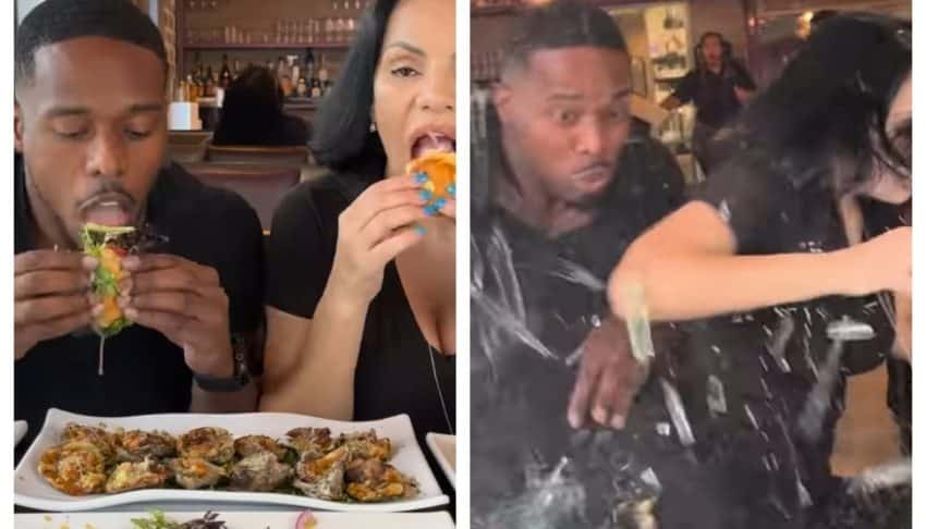 Car plows into two food influencers in a restaurant while they were eating and filming: Video