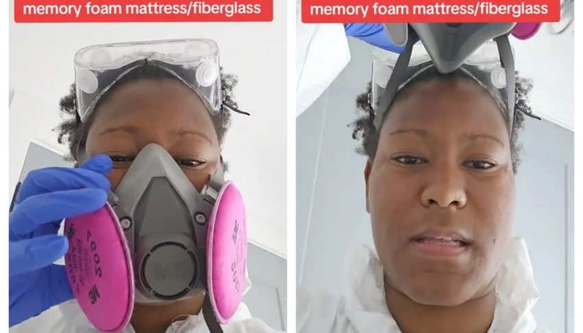 Woman forced to wear PPE in her home warns about popular bedroom item that can cause lung cancer 