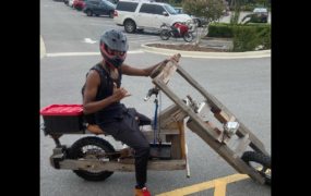 This college student needed transportation to and from school, so he built his own electric bike out of wood