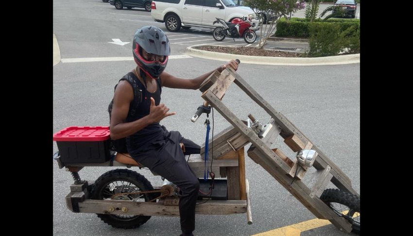 This college student needed transportation to and from school, so he built his own electric bike out of wood