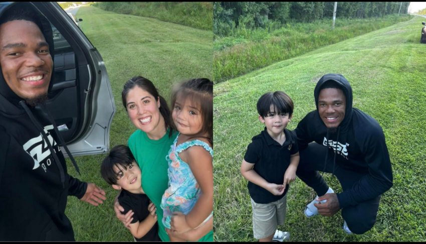 LSU football player praised after helping mom stuck on the side of the road