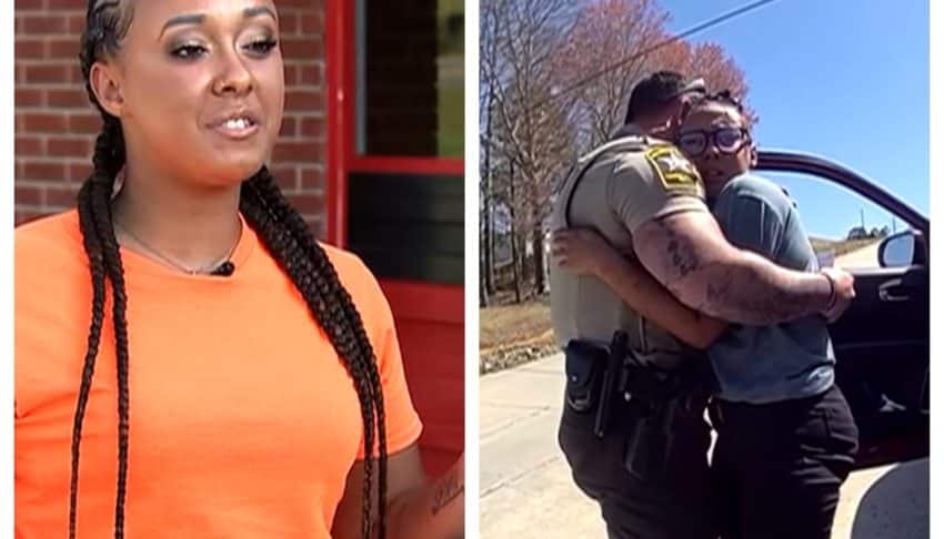 Woman shares moment deputy saves her after a traffic stop