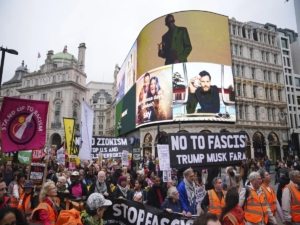 Donald Trump’s royal welcome at Windsor was met with protests in London, where activists condemned his second state visit to the U.K.