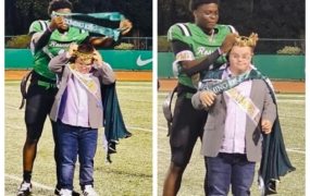 Roswell High School star quarterback announced as homecoming king, gifts crown to team’s No. 1 fan