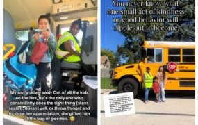 Bus driver gives 4-year-old special gift for ‘good behavior’