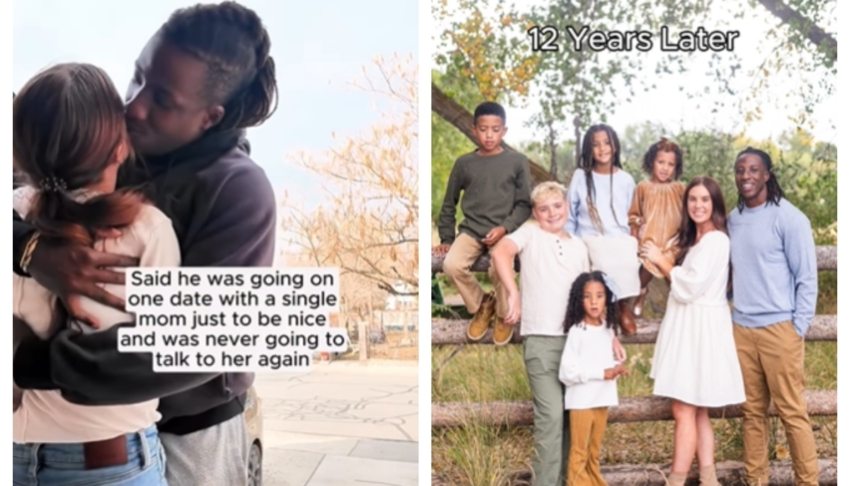 Man accepts to go on first date with single mom ‘just to be nice,’ today they are married with 5 kids