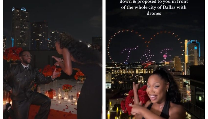 Meet Dallas couple behind viral proposal featuring hundreds of drones