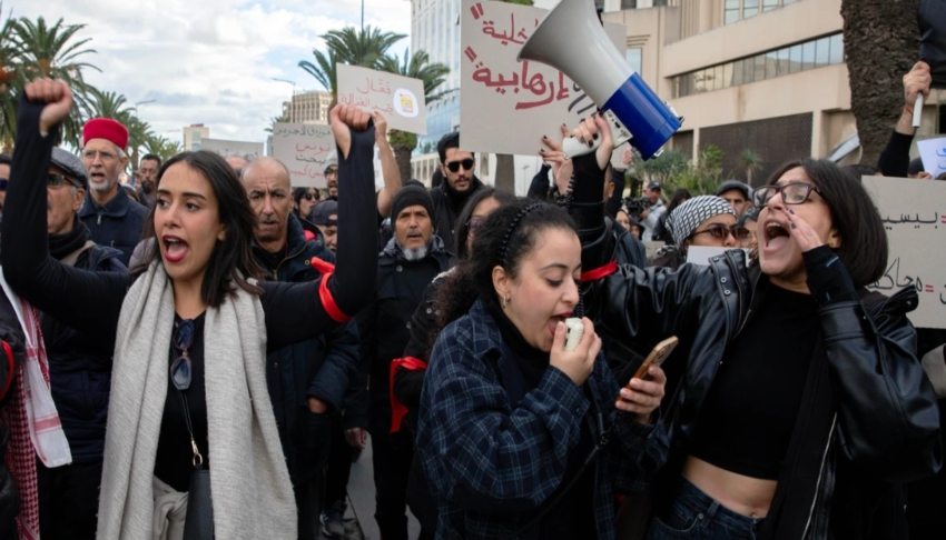 Tunisia protesters rally against Saied’s tightening grip on freedoms