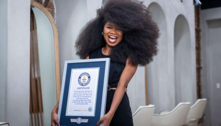 Woman’s afro required 3 people to measure it, breaking 15-year Guinness World Record