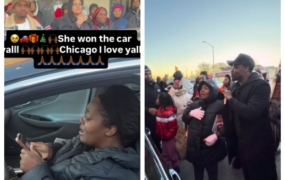 Millionaire influencer gives Chicago mom paid-off car in Christmas giveaway