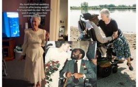 68-year-old lights up husband’s face wearing her wedding dress again after 36 years