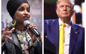 Trump responds after man sprays Rep. Ilhan Omar with foul-smelling liquid at event