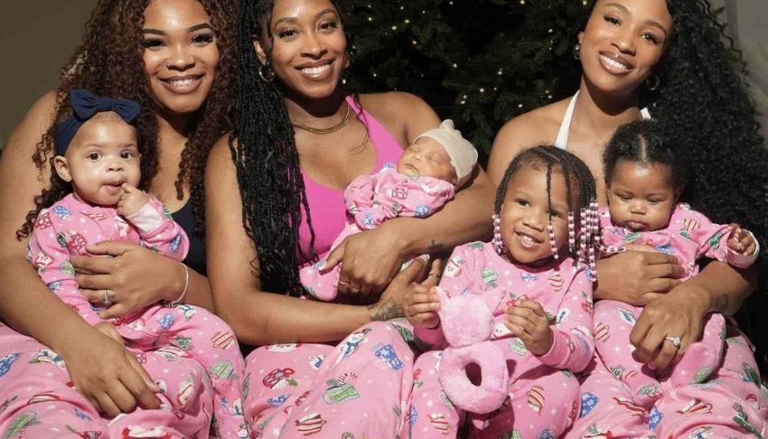 Three sisters react after welcoming babies only months apart