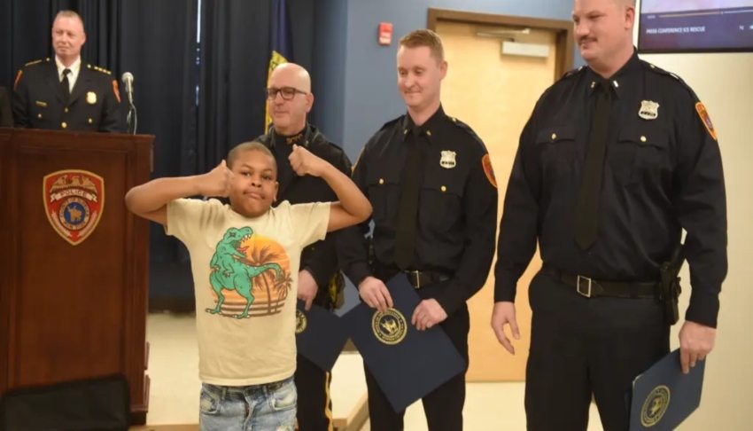 8-year-old meets hero cops who saved him from icy pond, ‘We got you, bud’