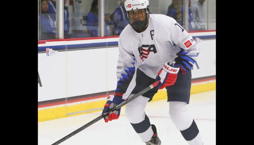 From figure skating to ice hockey, Laila Edwards is first Black woman to score a goal for U.S. in Olympics
