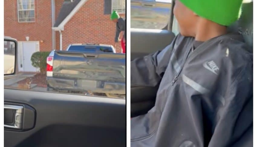 Watch heroic moment salon owner saves boy during dog chase